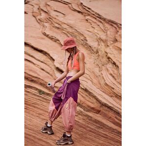 Free People Movement Freeflow Pants in Deep Mulberry Combo Size XS NWT